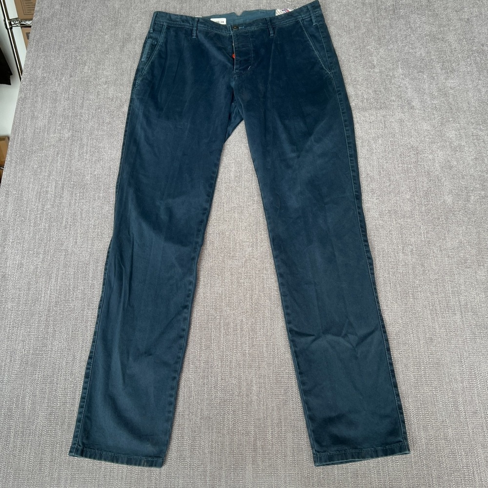 MMX Chino Pants Mens 32x32 Blue Flat Front Slim Fit Office Career Straight Leg